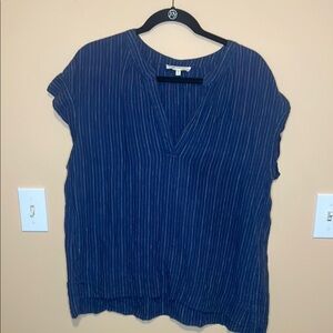 Navy Striped Women's Top